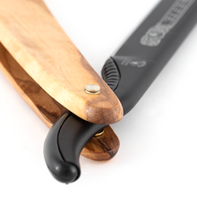 Load image into Gallery viewer, DOVO Shavette Straight Razor Olive Wood Handle