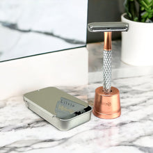 Load image into Gallery viewer, Lilvio Safety Razor Shaving Kit, Rose Gold & Silver