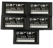 Load image into Gallery viewer, Parker Double Edge Safety Razor Blades - 25 DE Blades (5 x 5 Packs)