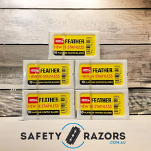 Load image into Gallery viewer, Feather New Hi-Stainless Blades - 5 Packets of 10 blades
