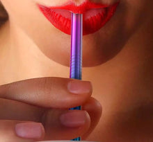 Load image into Gallery viewer, Lilvio Reusable Stainless Steel Straws - Set of 8- Rose Gold