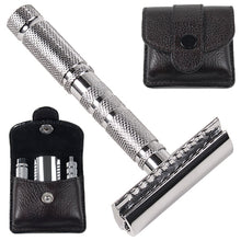 Load image into Gallery viewer, Parker A-1R Travel Safety Razor with Leather Case