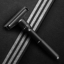Load image into Gallery viewer, QShave Luxurious BLACK Adjustable Safety Razor and 5 Blades