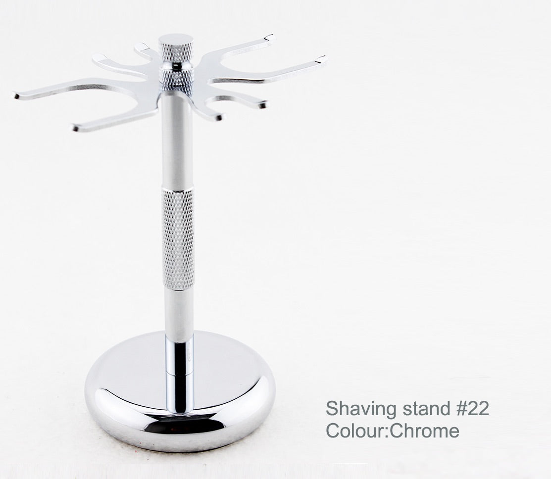 Stainless 4Prong Razor & Brush Shaving Stand 22 SafetyRazors
