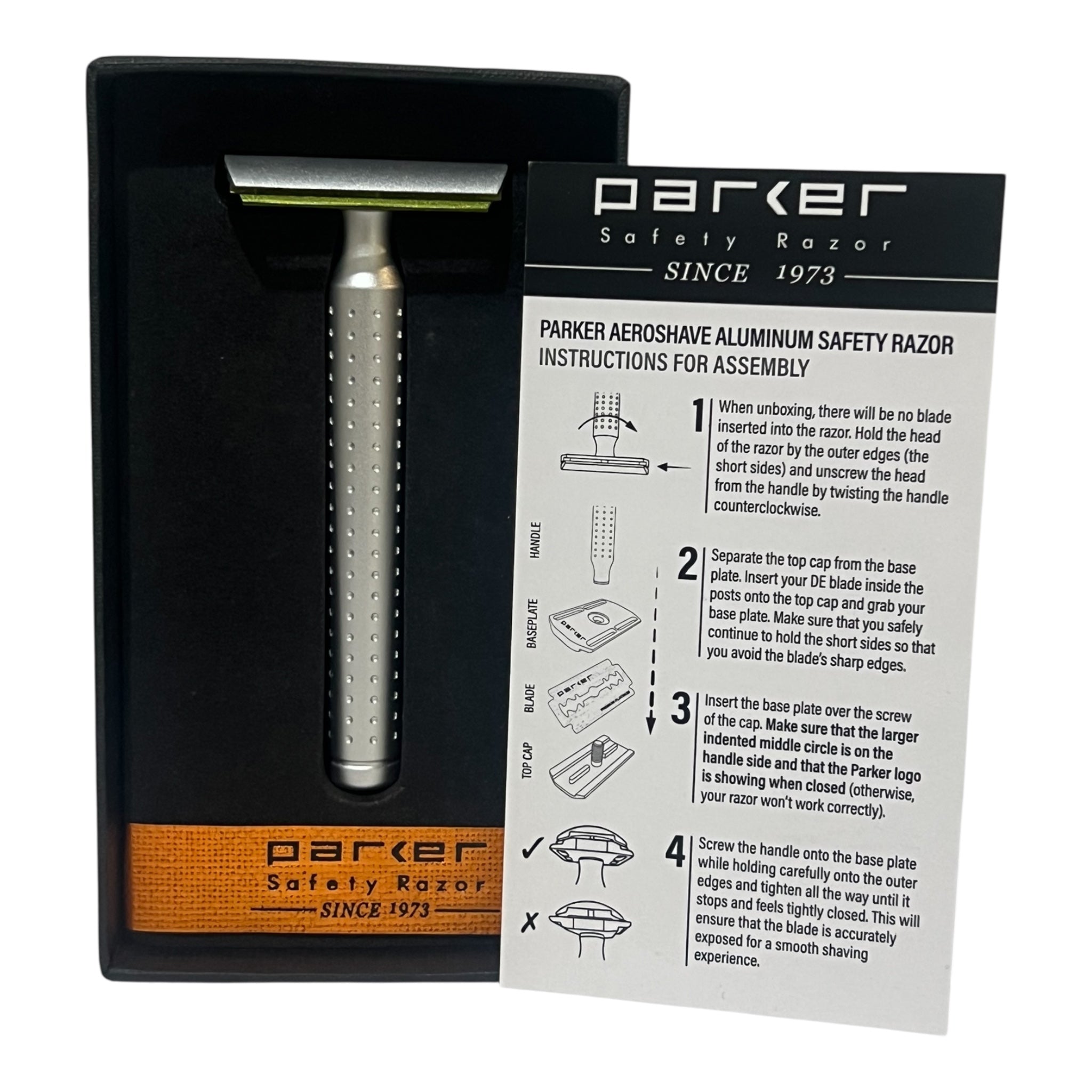 Australian Safety Razor Parker AeroShave Aluminum Safety Razor- Long Handle Australian Stock ...