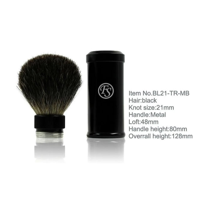 Frank Shave Black Badger Hair, Travel Shaving Brush