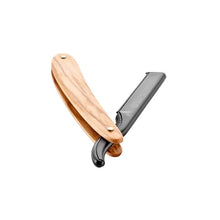 Load image into Gallery viewer, DOVO Shavette Straight Razor Olive Wood Handle
