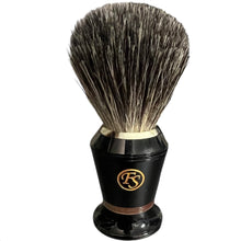 Load image into Gallery viewer, Shaving brush with black handle and bristles on a white background
