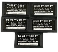 Parker Double Edge Safety Razor Blades -  25 DE Blades (5 x 5 Packs)
