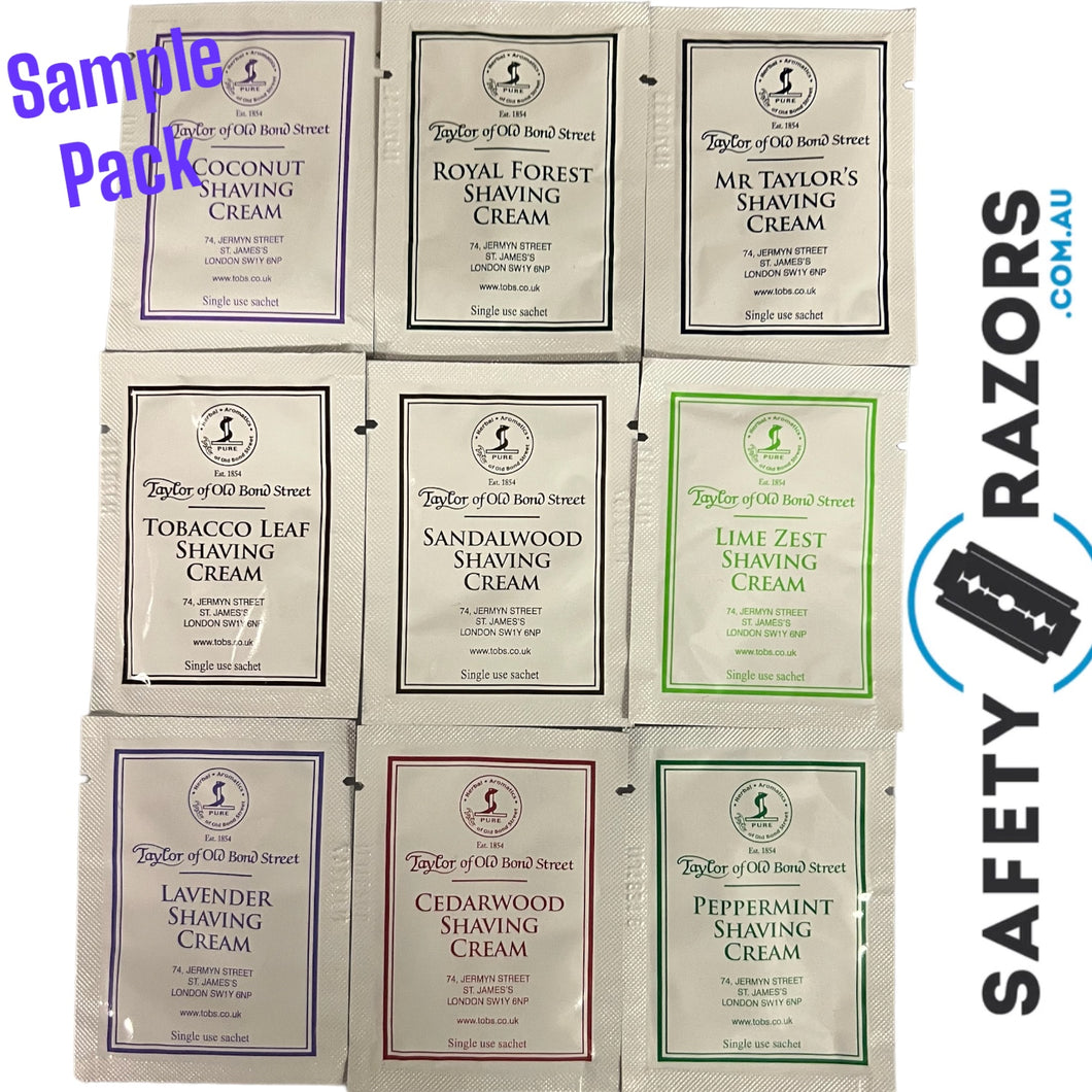 Taylor Of Old Bond Street Sample Shaving Cream Pack of 9