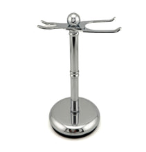 Load image into Gallery viewer, Parker ADJUSTABLE Deluxe Chrome Razor &amp; Brush Shave Stand
