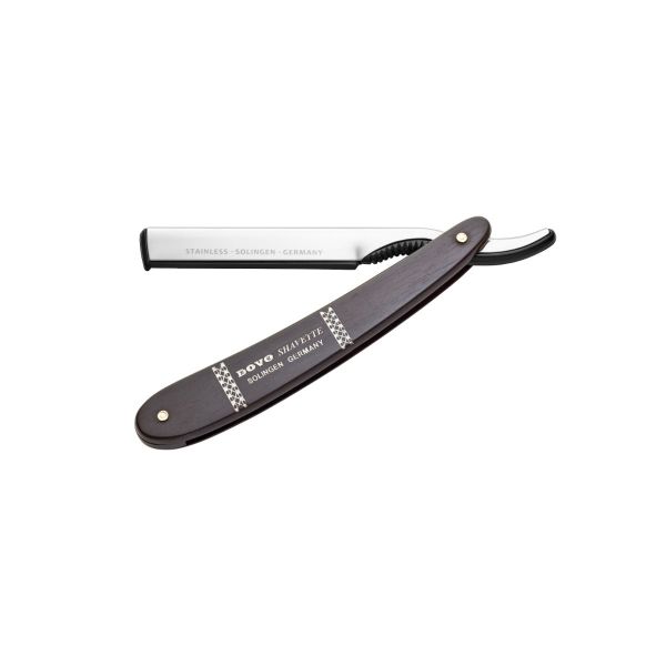 DOVO Shavette Straight Razor Ebony Wood Handle