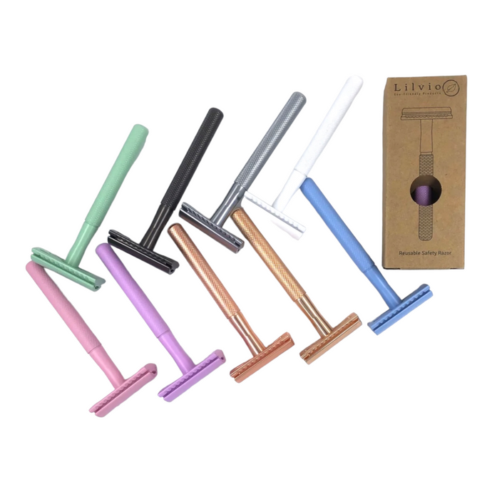 Lilvio Reusable Safety Razor, Choose From 10 Colours