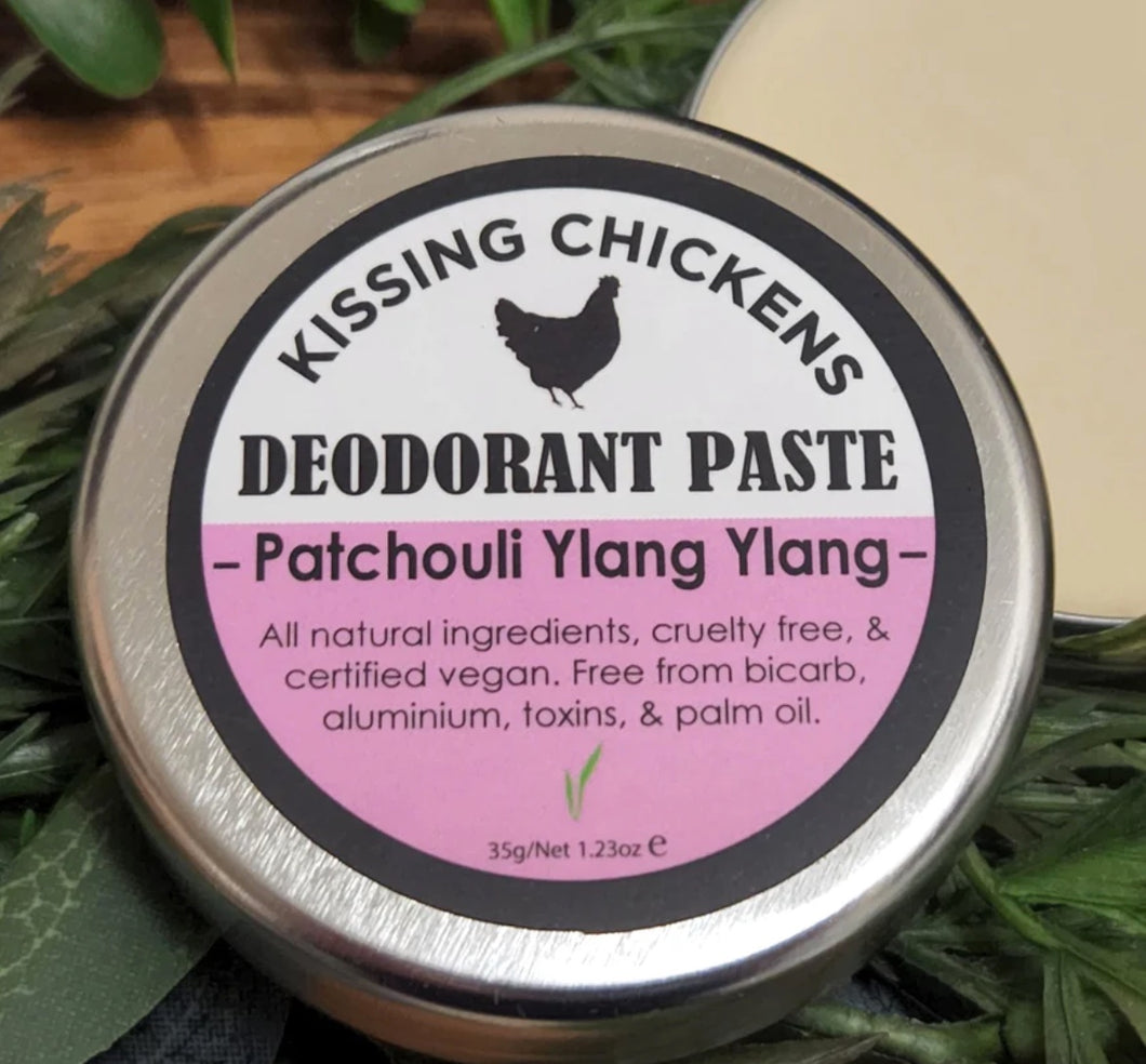 Kissing Chickens Natural, Organic Deodorant Paste - Patchouli Ylang Ylang 35g