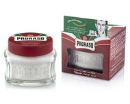 Proraso shaving cream jar and packaging on a white background