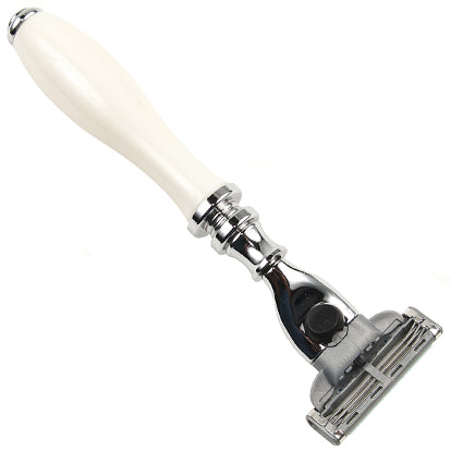 Resin Razor Parker White Resin Handle Mach3 Cartridge Razor – SafetyRazors