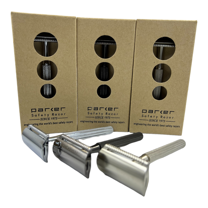 BLACK FRIDAY SPECIAL- Parker 78R Safety Razor, Choose From THREE Colours PLUS 100 SHARK BLADES