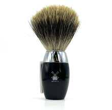 Load image into Gallery viewer, MUHLE Kosmo Fine badger brush. High-grade black resin handle
