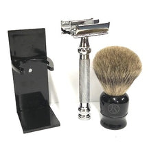 Load image into Gallery viewer, Parker 99R Safety Razor, FS Badger Hair Brush and Stand
