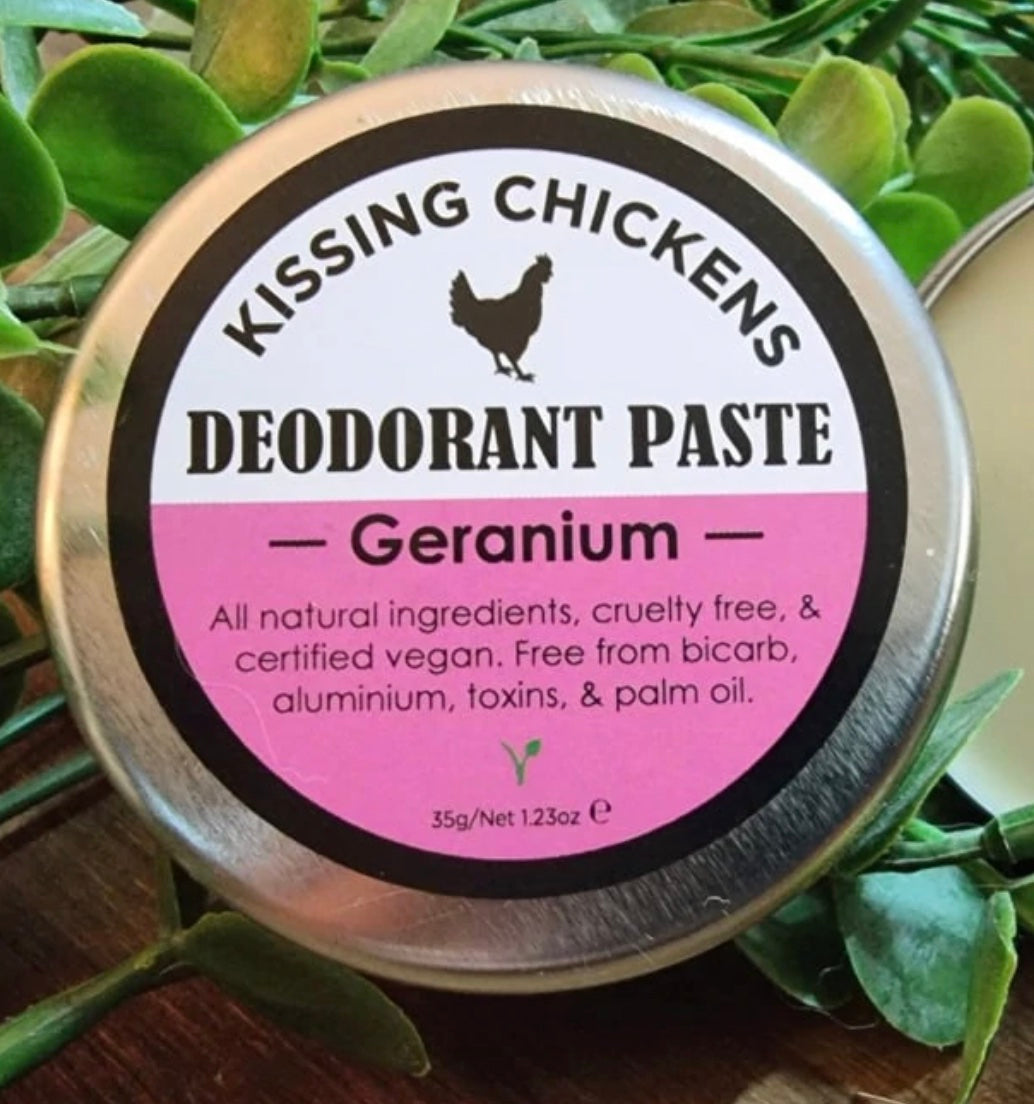 Kissing Chickens Geranium Natural, Organic Deodorant Paste - 35g