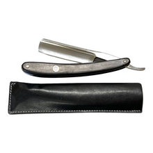 Load image into Gallery viewer, GOLD DOLLAR SW66 ROUND POINT STRAIGHT RAZOR 6/8&quot;, EBONY WOOD HANDLE
