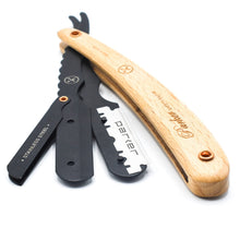 Load image into Gallery viewer, Parker SRP Pine &amp; Stainless Steel Shavette Barber Razor
