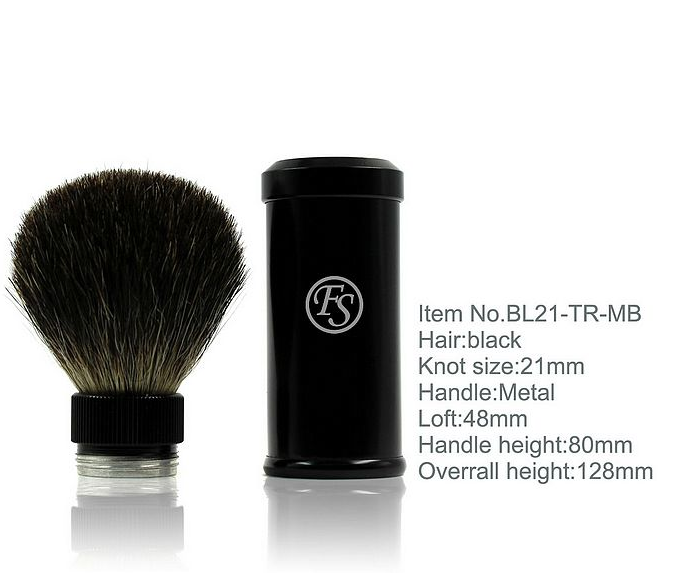 Frank Shave Black Badger Hair, Travel Shaving Brush