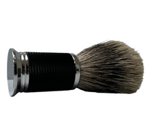 Load image into Gallery viewer, FS Pure Badger Shaving Brush, Black and Chrome Handle
