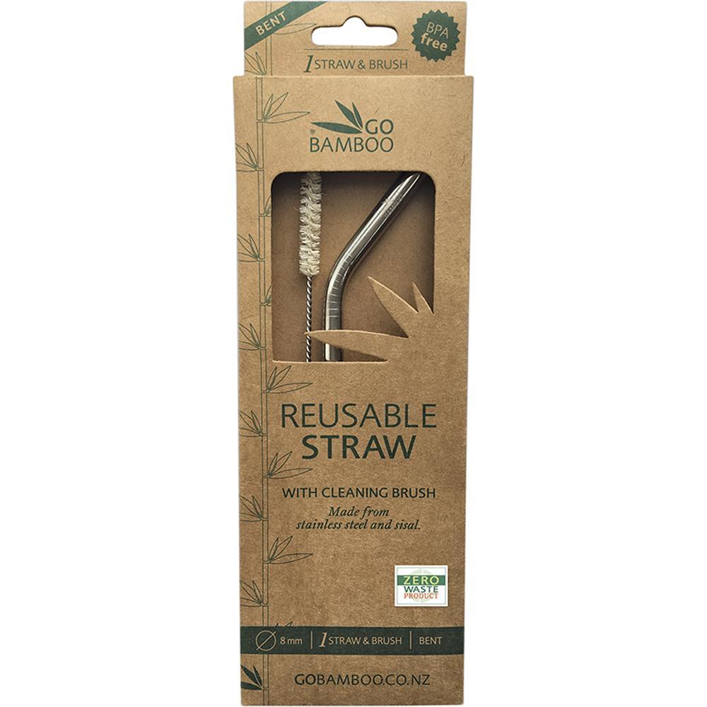 Go Bamboo Stainless Steel Straw & Sisal Cleaning Brush