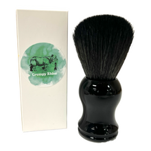 Load image into Gallery viewer, Grumpy Rhino Synthetic Bristle Shaving Brush, Black Resin Handle
