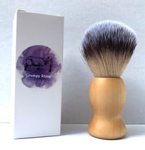 Load image into Gallery viewer, Grumpy Rhino Wooden Handle Synthetic Bristle Shaving Brush

