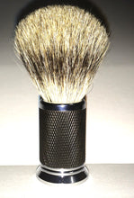 Load image into Gallery viewer, FS Pure Badger Shaving Brush, Black and Chrome Handle
