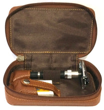 Load image into Gallery viewer, Parker LP4 Genuine Leather Zippered Safety Razor &amp; Double Edge Blade Travel Case
