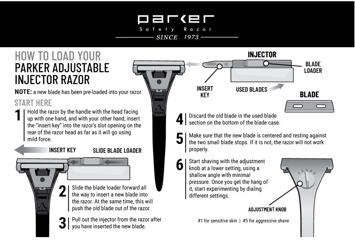 Parker Adjustable Injector Razor - Now On-Sale – SafetyRazors