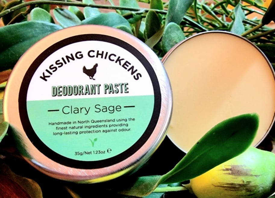 Kissing Chickens Natural Organic Deodorant Paste - Clary Sage for Women 35g