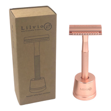Load image into Gallery viewer, Lilvio Safety Razor &amp; Stand, Rose Gold
