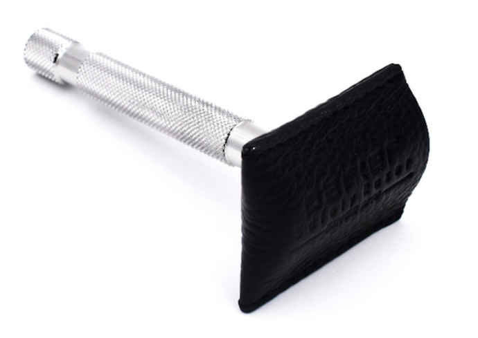 Parker Leather Double Edge Safety Razor Travel Cover Black