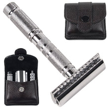 Load image into Gallery viewer, Parker A-1R Travel Safety Razor with Leather Case
