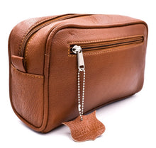 Load image into Gallery viewer, PARKER SADDLE BROWN LEATHER TOILETRY BAG

