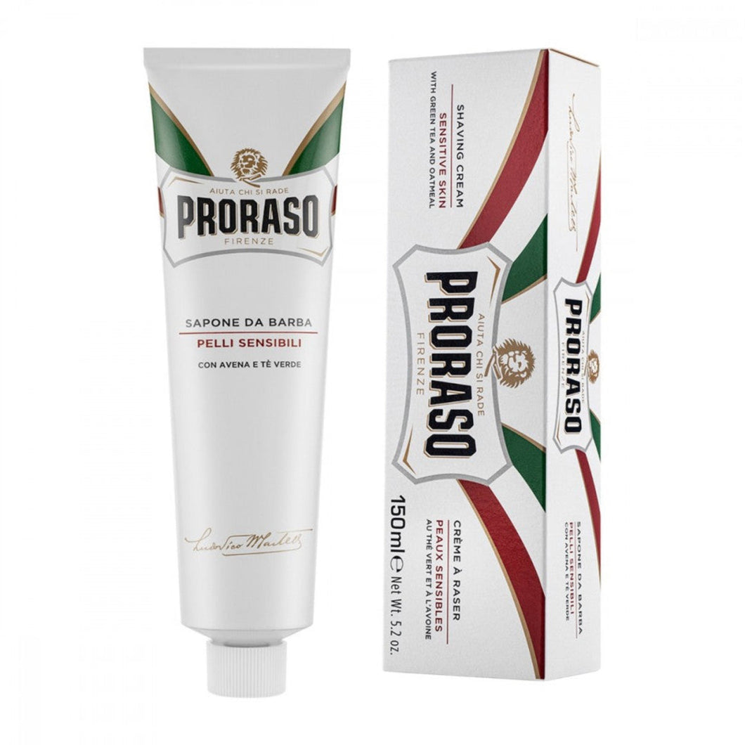 Proraso Sensitive Shave Cream with Green Tea & Oatmeal, 150ml Tube