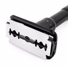 Load image into Gallery viewer, QShave Luxurious BLACK Adjustable Safety Razor and 5 Blades
