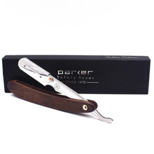 Load image into Gallery viewer, Parker SRDW Dark Sheesham Wood Clip Type Shavette Barber Razor
