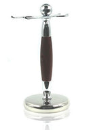 Faux Rosewood and Chrome Brush and Razor Stand