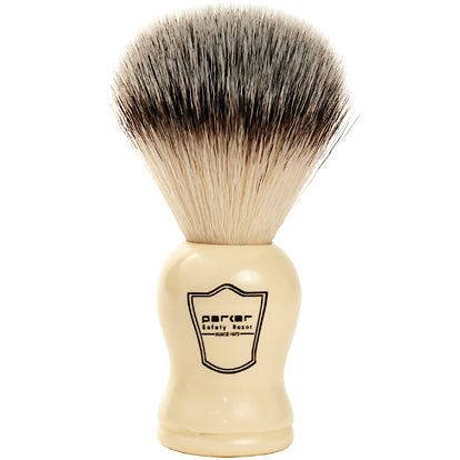 Parker Faux Ivory, Synthetic Bristle Shaving Brush and Stand