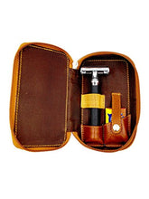 Load image into Gallery viewer, Parker LP4 Genuine Leather Zippered Safety Razor &amp; Double Edge Blade Travel Case

